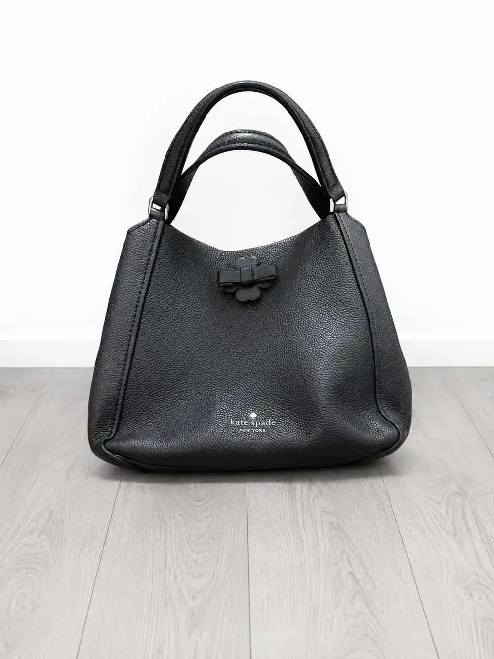 Kate Spade New York Talia Small Triple Compartment Black Leather Shoulder Bag